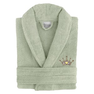 Linum Home Textiles 100% Turkish Cotton Terry Bath Robe Embroidered with Sparkling Cheetah Crown Design - 1 of 1
