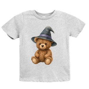 Watercolor Witchy Bear - Kids Youth Short Sleeve Tee and Toddler Short Sleeve Tee - 1 of 2