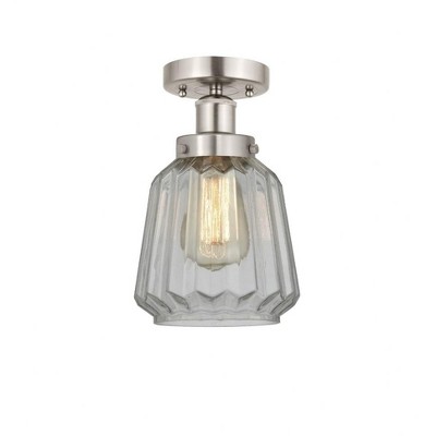 Chatham - 1 Light Semi-Flush Mount In Industrial Style-8.25 Inches Tall and 6.5 Inches Wide