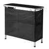 SEVOBAL Folding Tables Portable Bar Table with Shelf Tradeshow Podium with Skirt and Carrying Bag for Party and Exhibition, Black, 104"*44"*9.5" - 2 of 4