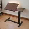 VYNXARIA Walnut Folding Overbed Coffee Table with Adjustable Height and Wheels - 2 of 4