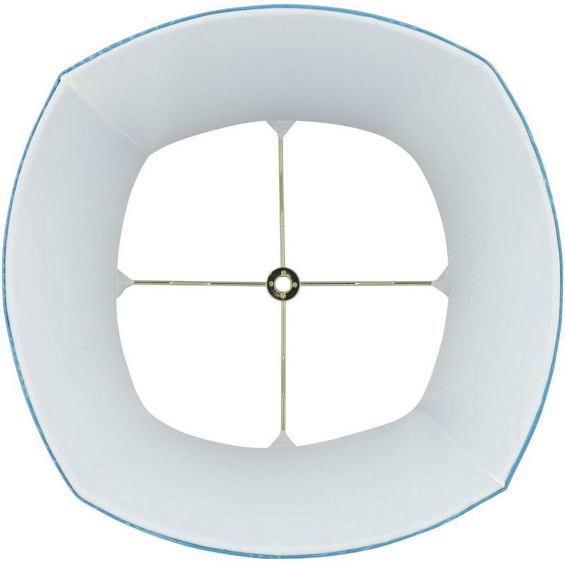Springcrest Square Lamp Shade Crowsnest Blue Medium 10" Top x 14" Bottom x 11" High Spider Replacement Harp and Finial Fitting, 6 of 10