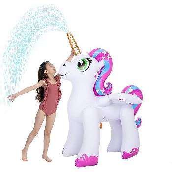 Syncfun 48” Inflatable Yard Sprinkler with Unicorn Design, Inflatable Water Toy for Summer Outdoor Fun, Lawn Sprinkler Toy for Kids