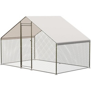 Acekool Large Metal Chicken Coop, Heavy Duty Walk-In Poultry Cage with Waterproof & UV Cover, Rabbit Duck House - 1 of 4