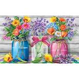 Spring Floral Jars Rustic Doormat Indoor Outdoor 30" x 18" Briarwood Lane