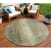 Gold And Ivory Abstract Washable Indoor Outdoor Area Rug - 2 of 4