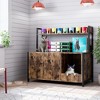 Garvee Cat Litter Box Enclosure, Hidden Litter Box Enclosure with Shelves Storage, Wooden Cat Litter Furniture, Cat Cabinet with Storage, Brown - 2 of 4
