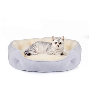 PureWags Small Dog Bed, Round Cat Bed Washable for Indoor Cats, Non-Slip Base and Removable Cushion, Pet Bed for Puppy and Kitten - 1 of 4