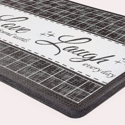 Kate Aurora Montauk Accents Anti Fatigue Memory Foam 18" x 30"  Live~Love~Laugh Kitchen Floor Mats With Beveled Edges