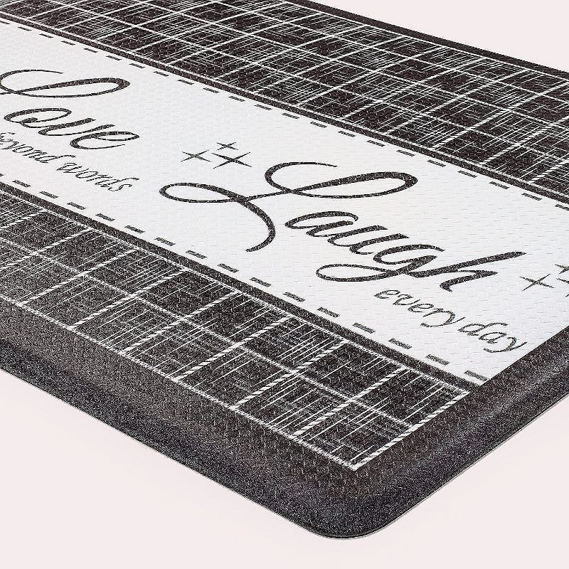 Kate Aurora Montauk Accents Anti Fatigue Memory Foam 18" x 30"  Live~Love~Laugh Kitchen Floor Mats With Beveled Edges, 1 of 4