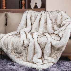 Aoibox Ultra-Soft Faux Fur Throw Blanket, Super Thick & Warm Reversible Plush Blanket for Couch, Bed, Sofa, Cozy Winter Fuzzy Elegant Mink Blanket - 1 of 4