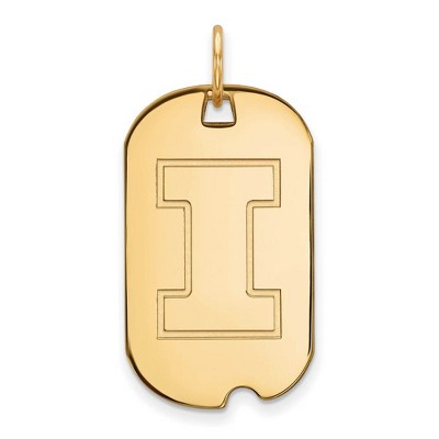 Black Bow Jewelry 14k Yellow Gold Illinois Fighting Illini NCAA Pendant