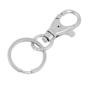 Unique Bargains Metal Alloy Lobster Clasp Glossy Surface Key Fob Keyring Silver Tone 1 Pc - 1 of 4