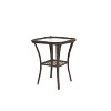XINGHANZHENXUAN Gray 3 Pcs Outdoor Swivel Rocker Patio Set, Rotating Rattan Chairs with Cushions & Glass Coffee Table for Backyard, Garden - 2 of 3