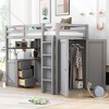 NicBex Twin/Full Loft Bed with Built-in Desk,3 Drawers and Wardrobe for Kids Teens Adults - 2 of 4