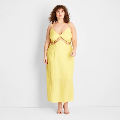 Women's Sleeveless Ring Detail Maxi Dress - Future Collective™ With Jenee  Naylor Light Yellow 22 : Target