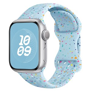 HTUTWOO Sport Bands For Apple Watch Band 40mm 41mm 38mm 44mm 45mm 46mm 42mm ,Cute Silicone Strap For Apple Watch Series 10 9 8 7 6 5 4 3 - 1 of 4
