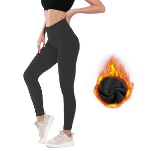 Clearlove Womens Leggings Soft Tummy Control High Waisted Winter Thermal Velvet Warm Yoga Pants for Workout - 1 of 4