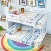 Costway Twin Over Full Bunk Bed with Integrated Ladder & Safety Guardrails Solid Wood Gray/White - 4 of 4