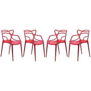 LeisureMod Milan Modern Acrylic Dining Chair Set of 4 - 1 of 4