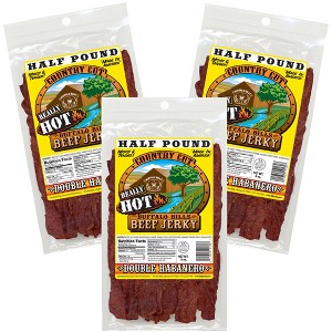 Buffalo Bills 8oz Double Habanero Country Cut Beef Jerky - Three 8oz Packs - 1 of 4