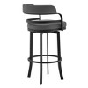 26" Prinz Counter Height Barstool with Gray Faux Leather Black Metal Finish - Armen Living - 2 of 4