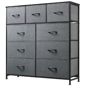 GALAXHERO Dresser 9-Drawer Fabric Storage Tower Chest for Bedroom, Hallway, Closet with Fabric Bins, Steel Frame, Wood Top, Easy Pull Handle - 1 of 4