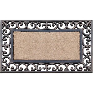 A1HC Natural Coir and Rubber Large Door Mat, 18" x 30", Thick Durable Doormats for Door Entrance - 1 of 4