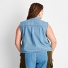 Women's Collared Button-Down Shirt - Future Collective Blue Denim - 2 of 3