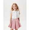 Girl's Two Piece Cute Spring Summer Outfits Sleeveless Button Down Collar Tops Ruffle Shirt and Pleated Mini Skirt Set 4-13 Years - 3 of 4
