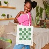 Simply Sage Market Checkeredboard Smiley Canvas Tote - One Size Black - Natural - 4 of 4