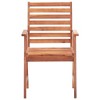 vidaXL Patio Dining Chairs Set with Cushions - Solid Acacia Wood - Taupe Waterproof Fabric Cushions - 4 of 4