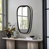 LuxenHome 30-Inch Tall Oblong Rounded Black with Gold Iron Metal Frame Wall Mirror - 2 of 4