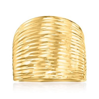 Ross-Simons Italian 10kt Yellow Gold Diamond-Cut Dome Ring