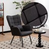 PAGED Modern Metal Frame Accent Chair, Upholstered Arm Chair with High Back, Reading Chair for Bedroom, Living Room Furniture - 3 of 4