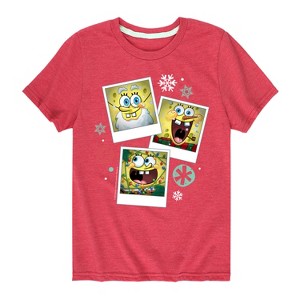 Boys' - SpongeBob SquarePants - Christmas Photo Collage Short Sleeve Graphic T-Shirt - 1 of 4