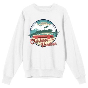 National Lampoon's Christmas Vacation Griswold Family Car Circle Art White Crew Neck Sweatshirt - 1 of 3
