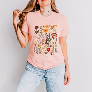 Simply Sage Market Vintage Pressed Flowers Short Sleeve Tee - 1 of 4