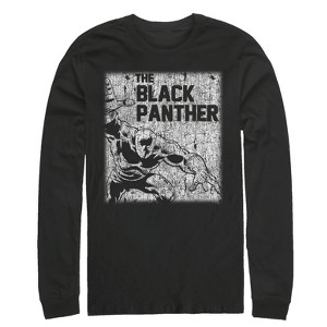 Men's Marvel Black Panther Chalk Print Long Sleeve Shirt - 1 of 3