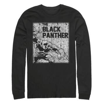 Men's Marvel Black Panther Chalk Print Long Sleeve Shirt