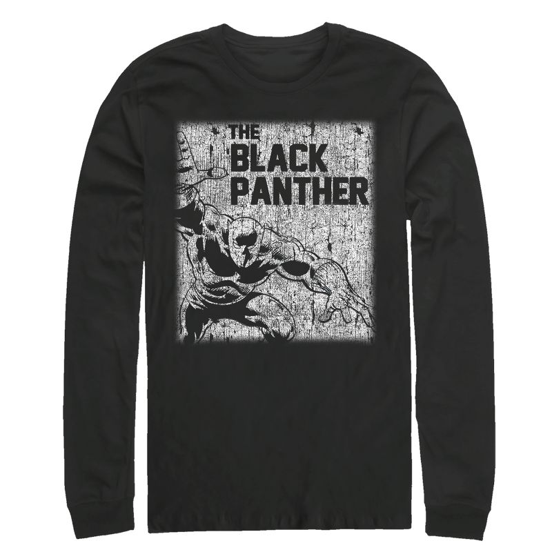 Men's Marvel Black Panther Chalk Print Long Sleeve Shirt, 1 of 4