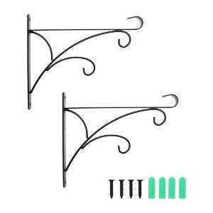 Unique Bargains Plant Hanger with Screws 11.8inch Black 2pcs - 1 of 4