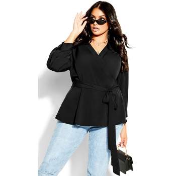 Women's Plus Size Sultry Top - black | CITY CHIC