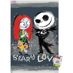 Trends International Disney Tim Burton's The Nightmare Before Christmas - Ink Scary Love Unframed Wall Poster Prints - 1 of 4