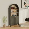 61" Tall 5-Tier Arched Bookshelf Cabinet with Doors,Wood Bookcase with Storage Shelves for Living Room,Bedroom,Office - Baofuwish - 2 of 4