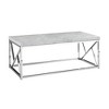 48" Laminate & Metal Rectangular Coffee Table with Sturdy Chrome Base and Contemporary Design for Living Room or Office - 2 of 4