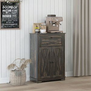 NicBex Barn Door Style Buffet Cabinet with Storage 34.5" Farmhouse Kitchen Sideboard Cabinet with Adjustable Shelf for Living Room - 1 of 4