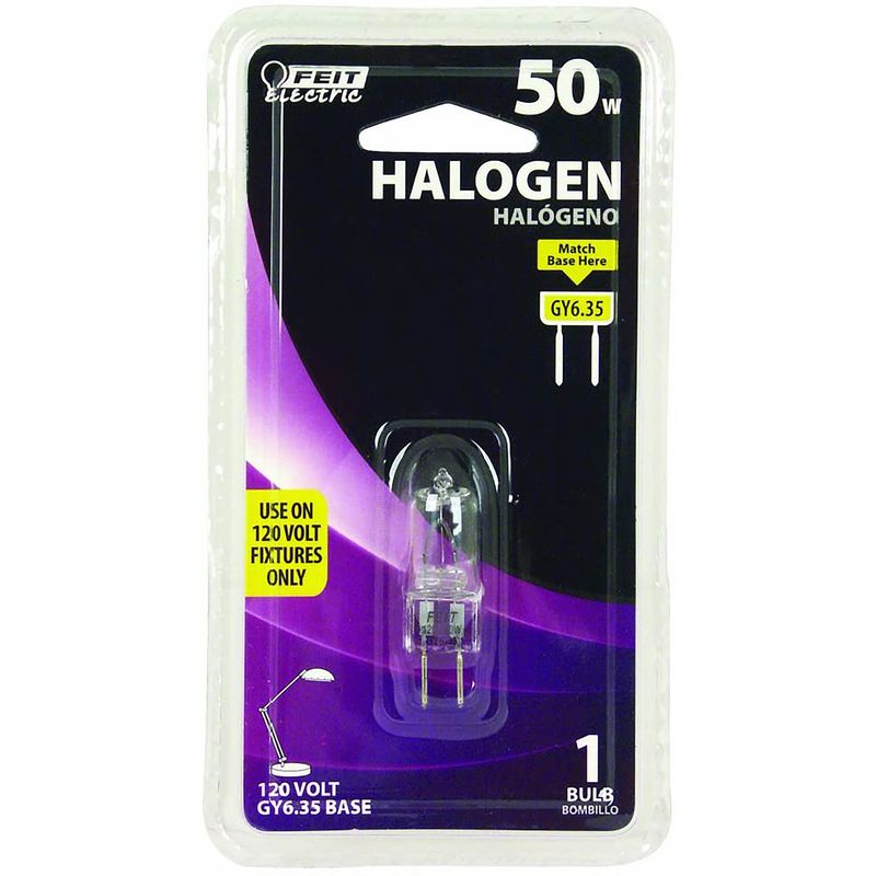 Feit Electric 50 W JCD Tubular Halogen Bulb 540 lm Clear 1 pk, 1 of 2