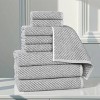Viscose Cotton Blend Medium Weight Soft Textured Diagonal Ribbed Towel Set by Blue Nile Mills - 2 of 4