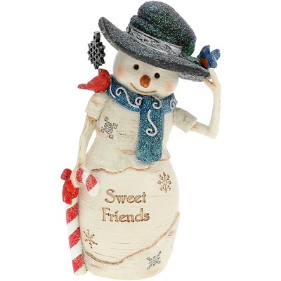 Pavilion Gift Company - Sweetest Friends - 5" Snowman With Birds - Decorative Objects